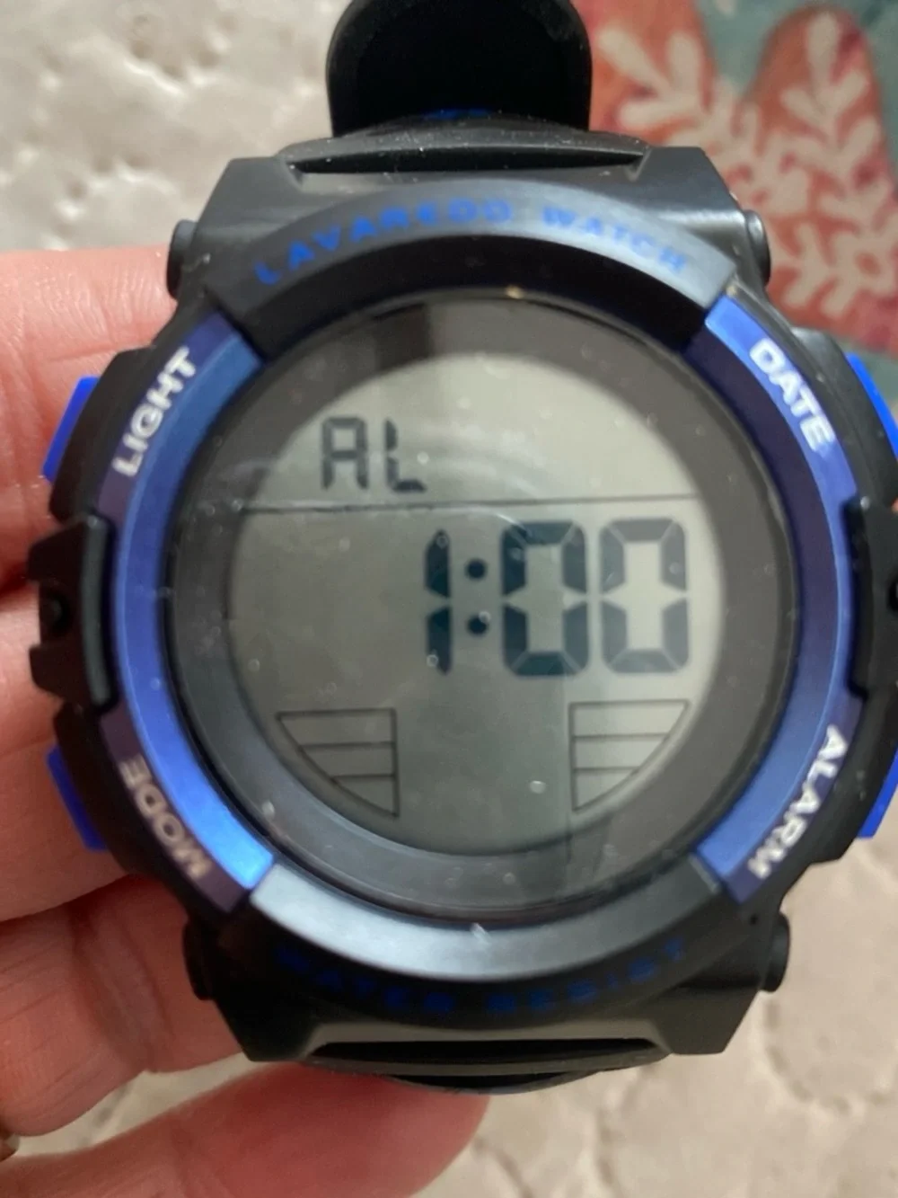 Source Unknown Black and Blue Kids Digital Alarm Sport Watch